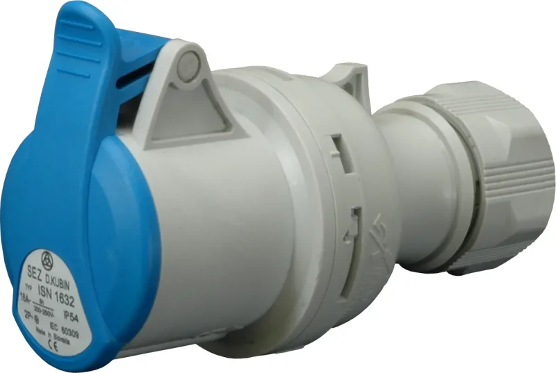 Ipari lengő csatlakozóaljzat dugalj 230V 3P 16A IP54 - ISN 1632