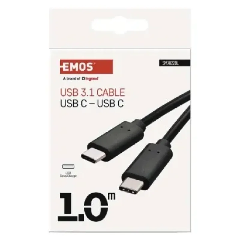 Töltő- és adatkábel USB-C 3.1 / USB-C 3.1, 1 m, fekete