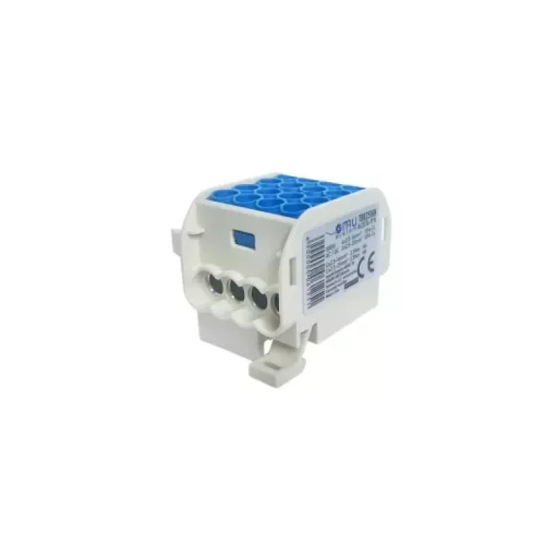 Omu system TB82516N 25/16mm2 1 pólus kék ónozott fővezetéki leágazókapocs főv:2x2.5-25mm2 leág:6x2.5-16mm2