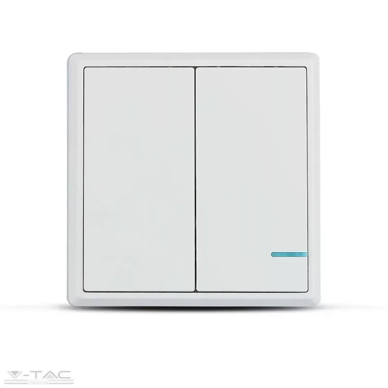 Fehér vezeték nélküli kapcsoló dupla - 8461