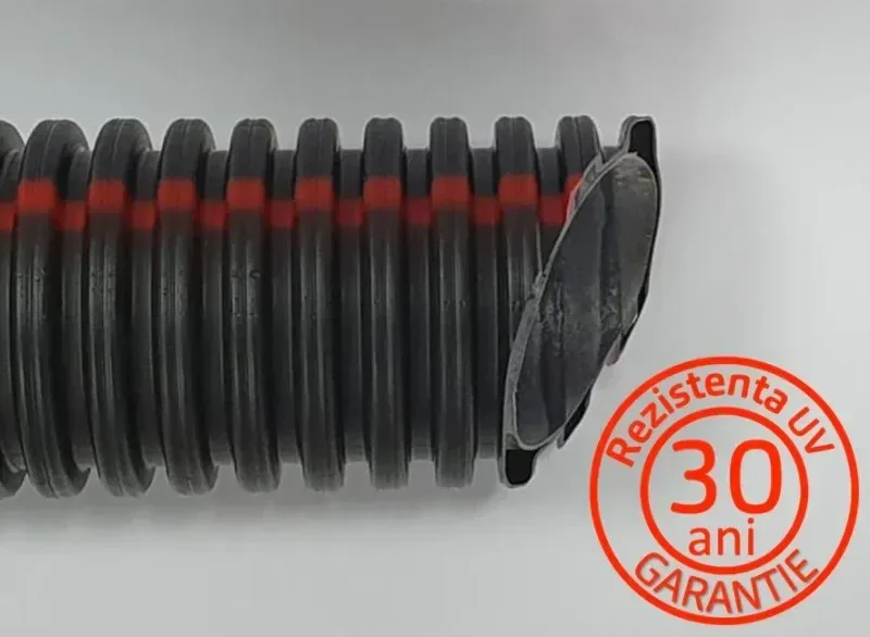1250N fekete gégecső, 16 mm, 50 m, behúzószál, UV álló