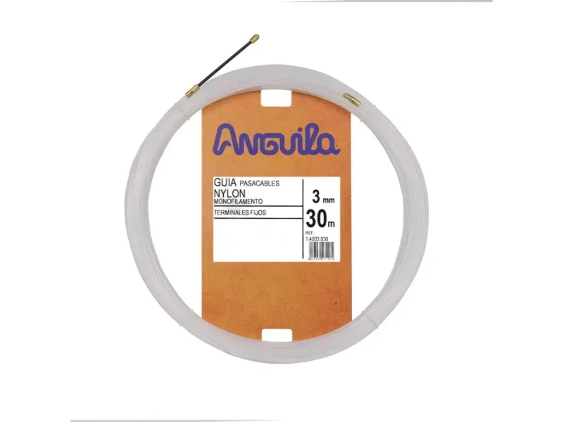 Behúzószalag monofil nylon, 30 fm, 3 mm-es, fix fej, natúr - ANG-14003030