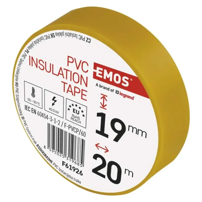 Szigetelőszalag 19/20 sárga - F61926