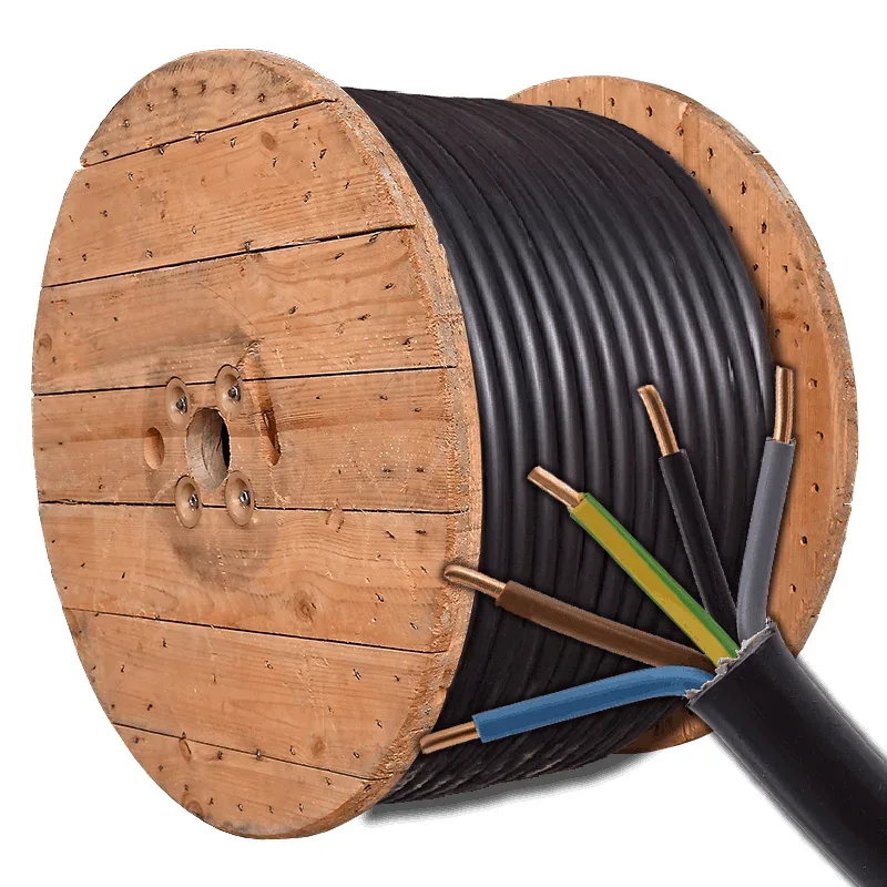 Erőátviteli / földkábel (NYY-J / E-YY-J) 5x6 mm2, 1 fm kiszerelés, fekete, tömör, réz, PVC szigetelésű, 0,6/1Kv-os kábel