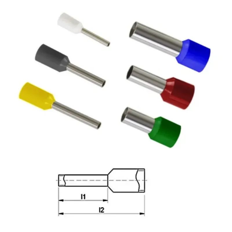 Érvéghüvely iker 2.5mm2 L=10mm szig szürke