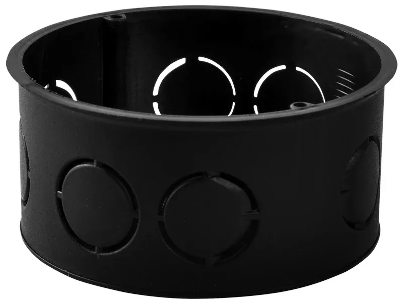 TRACON D80 Perforált kötődoboz süllyesztett, sima, fekete 80×45mm