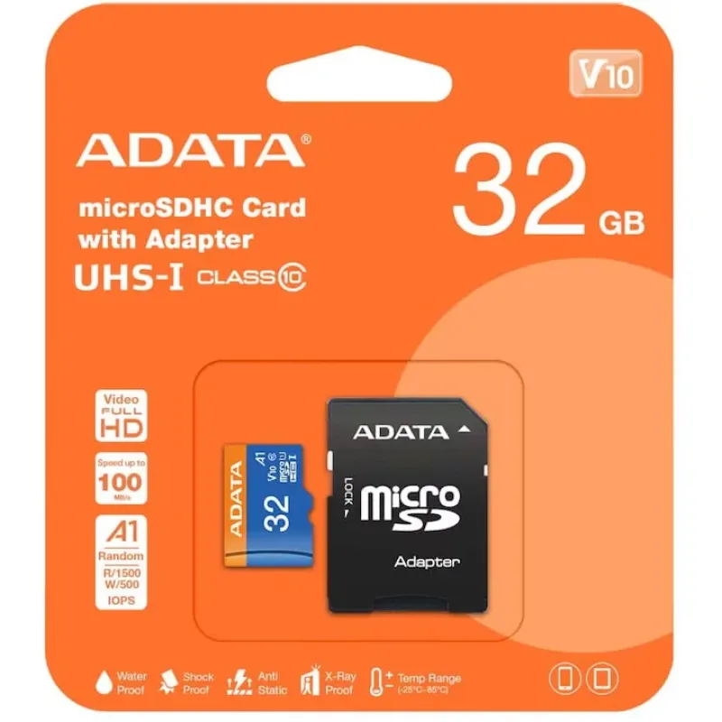 microSDHC 32GB memóriakártya, UHS-I, Class 10, SD adapterrel -