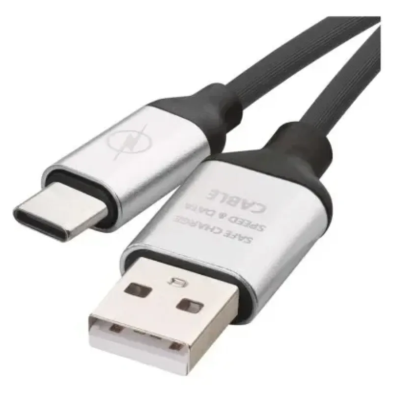 Töltő- és adatkábel USB-A 2.0 / USB-C 2.0, 1 m, fekete - SM7025BL