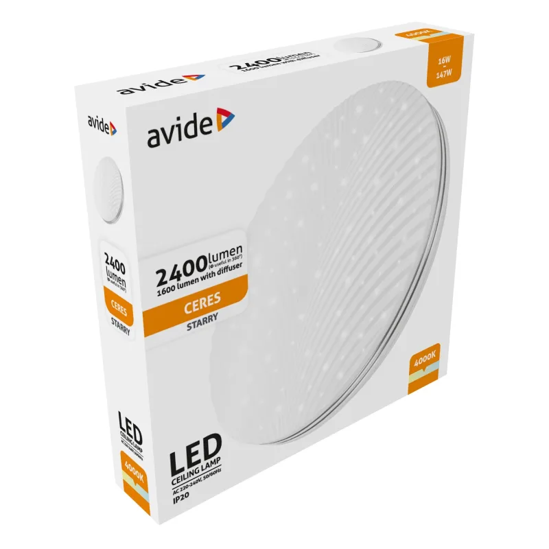 LED Mennyezeti Lámpa Ceres 16W 330*80mm NW 4000K 100lm/W  ACLO33NW-16W-CER