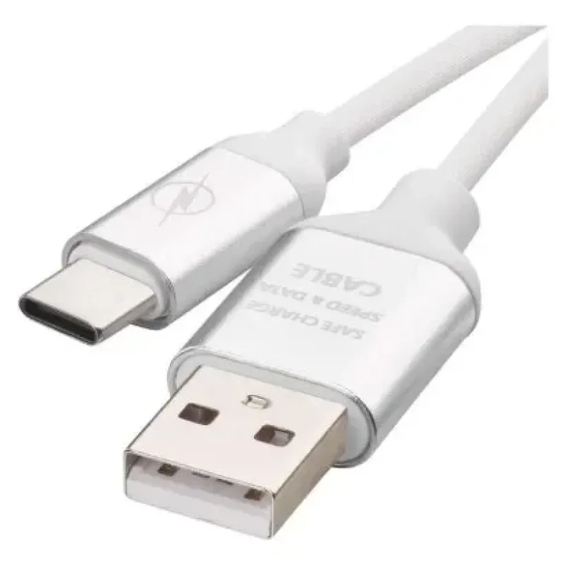 Töltő- és adatkábel USB-A 2.0 / USB-C 2.0, 1 m, fehér - SM7025W