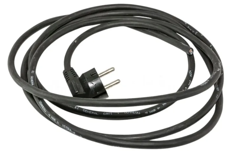 Tápkábel H05RR-F 2x1,5 5m könyökös csatlakozóval