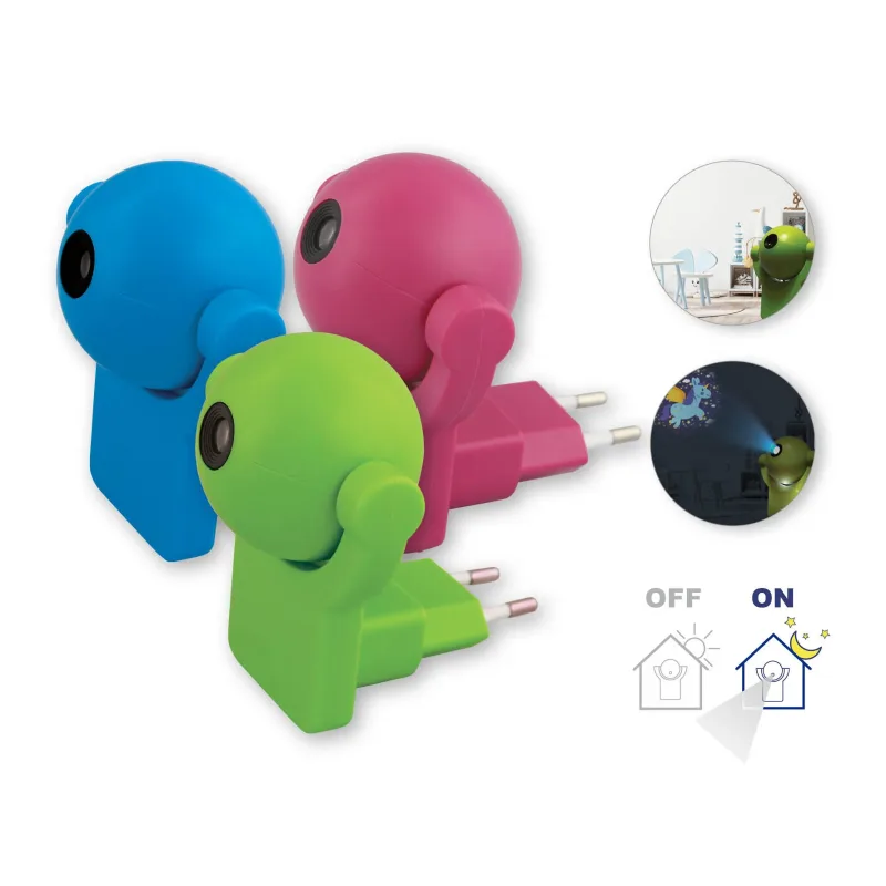 LED éjszakai jelzőfény, alkonykapcsolóval, mesefigurás - Zöld - 390-203