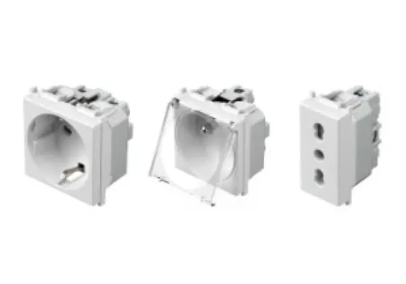 Modul dugalj 2+F fehér 16A 250V 2M biztonsági zsaluval VM10PW