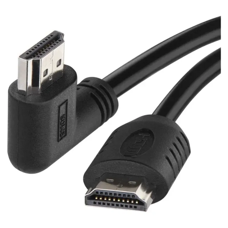 HDMI kábel 2.0 A-A dugó 90°, 3m (PVC, 2.0, UHD 4K)