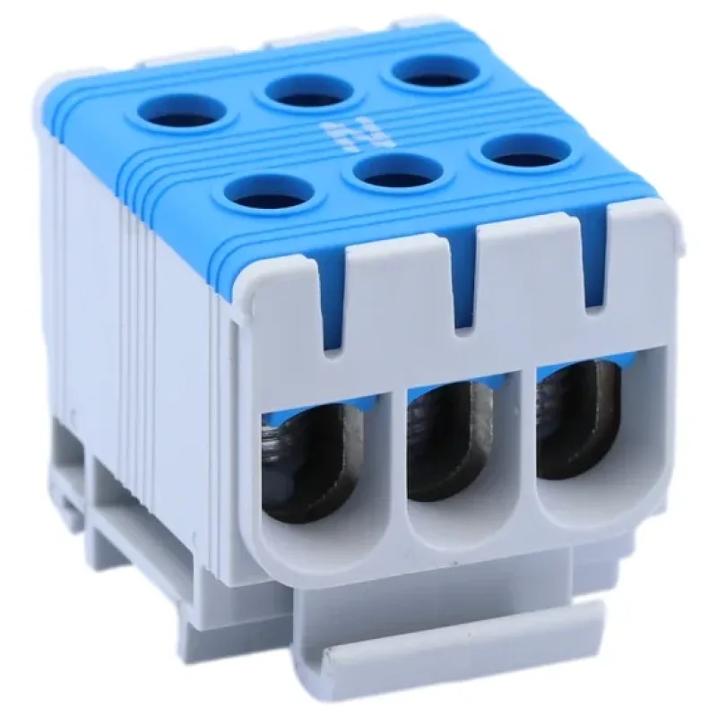 Fővezeték sorkapocs, sínre szerelhető, kék, 6-50mm2, max. 1000VAC/1500VDC, max.160A