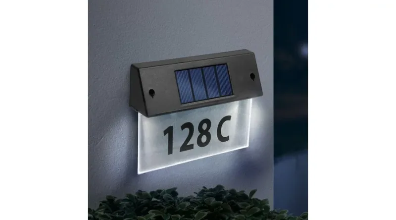 Garden of eden Szolár házszámfény átlátszó plexi hidegfehér LED 22x16,5x5 cm 11446C