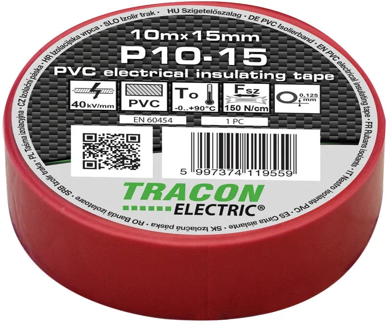 Szigetelőszalag, piros - P10-15