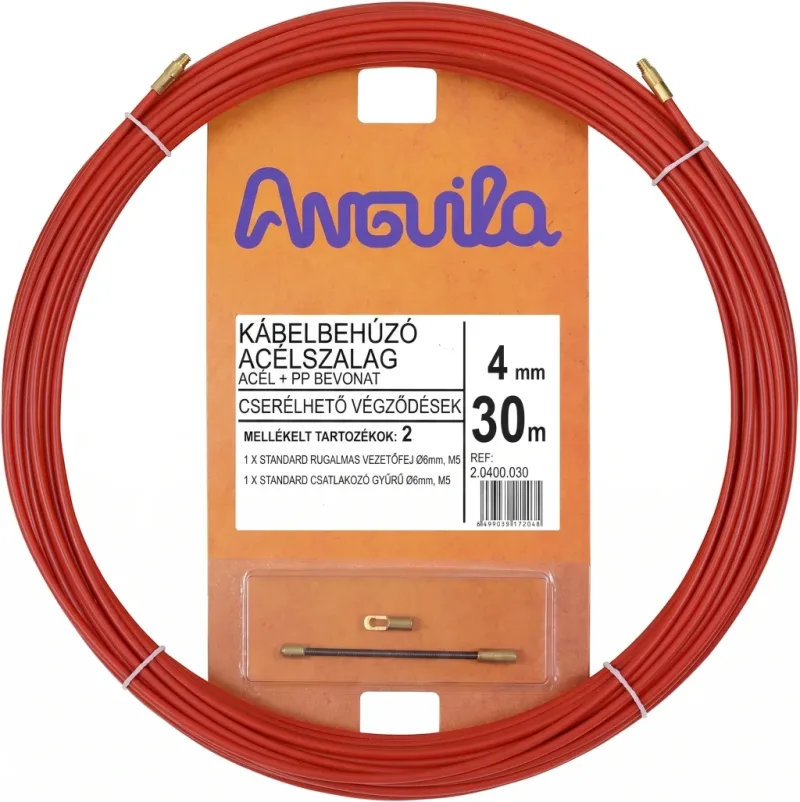 Behúzószalag lapos acél+PP bevonat, 30fm, 4 mm-es  - ANG-20400030