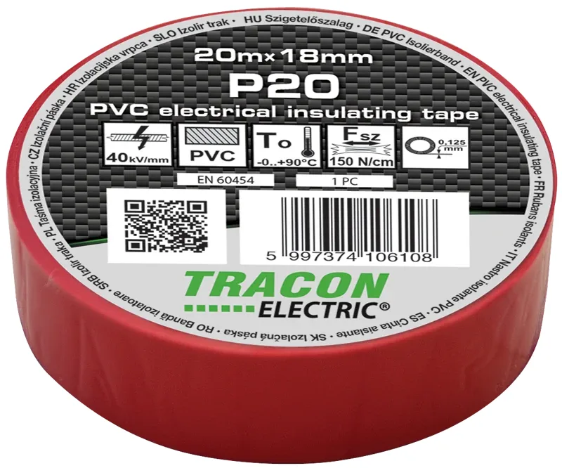 Szigetelőszalag, piros - P20