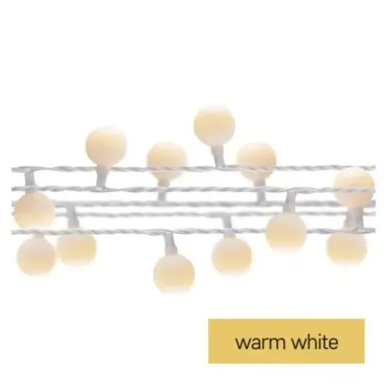 LED fényfüzér, cseresznye – golyók 2,5 cm, 4 m, kültéri és beltéri, meleg fehér, időzítő