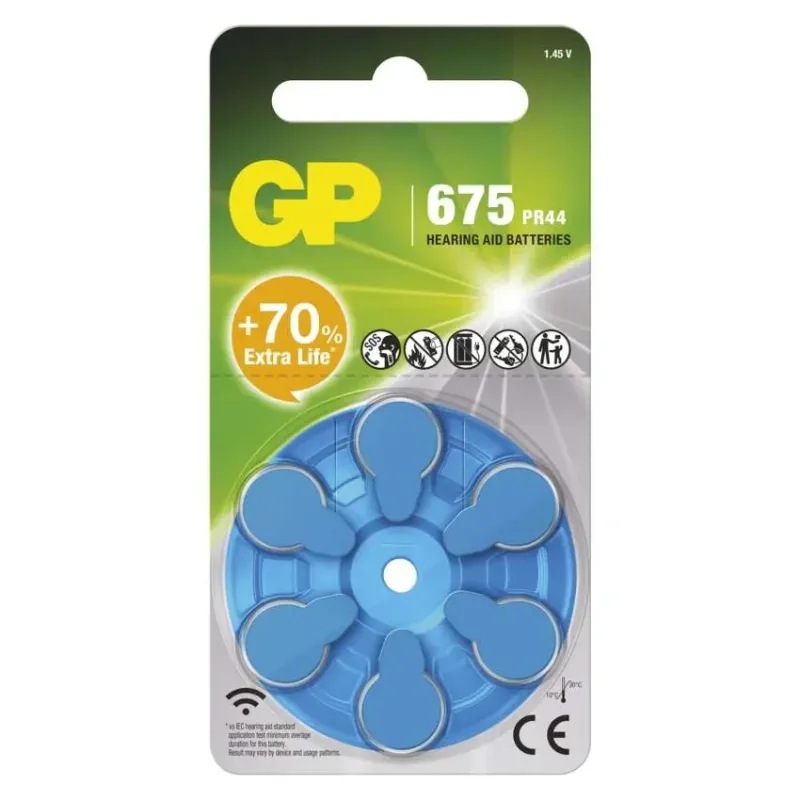 Gombelem hallókészülékekbe ZA675 6db/bliszter