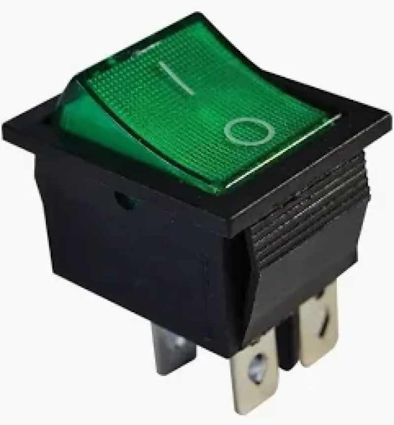 Készülékkapcsoló 16A Ki-Be zöld (világító) TES-44