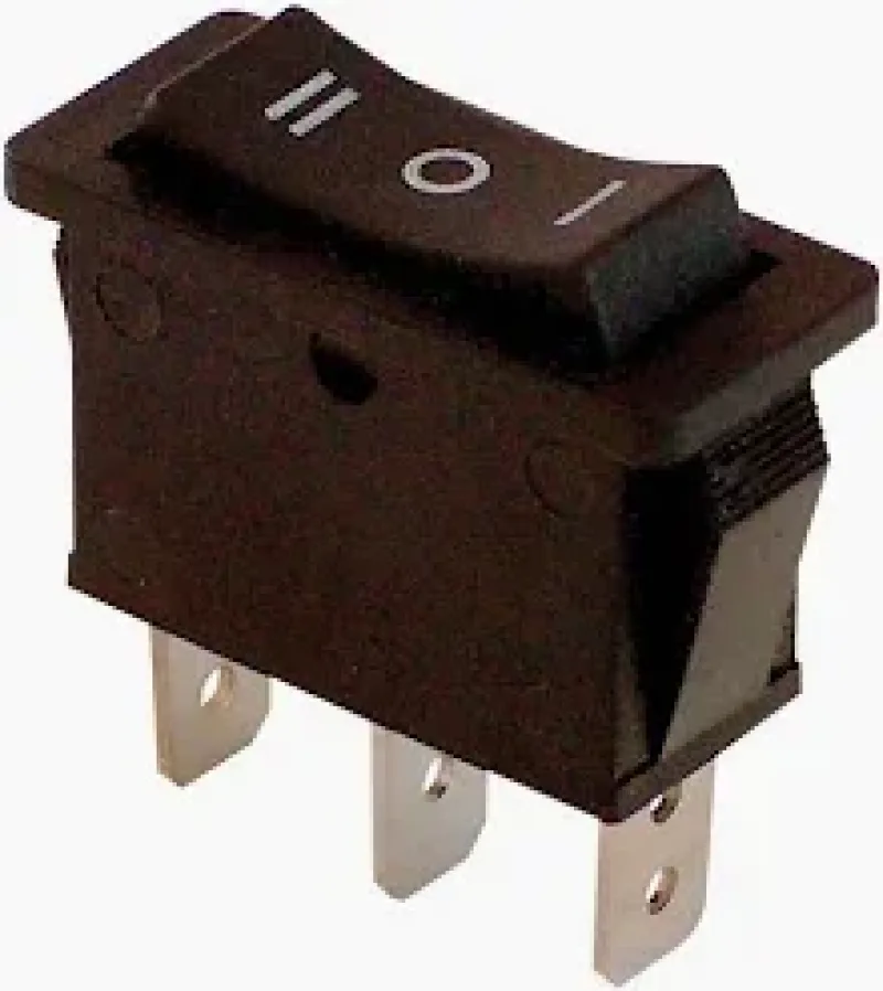 Készülékkapcsoló 16A közép 0 állású(I-0-II) fekete  - TES-12