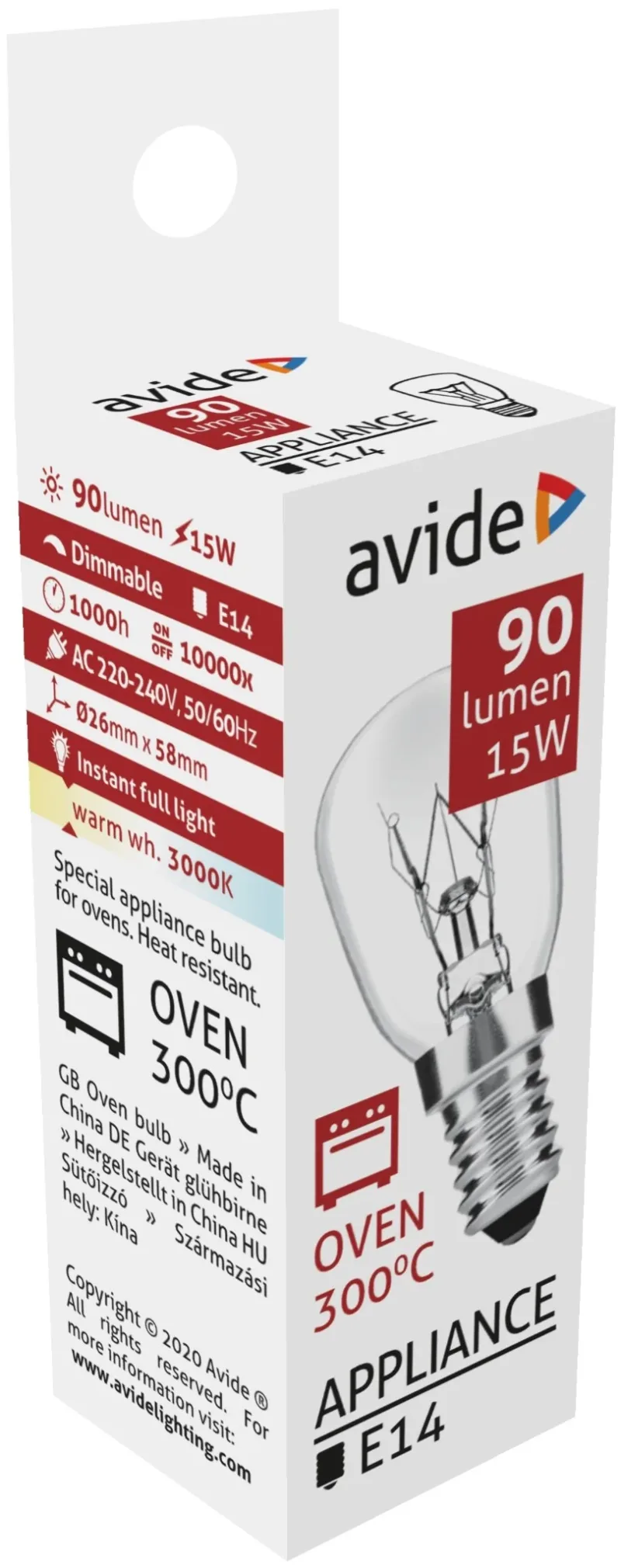 Sütőizzó 300°C izzó 15W E14 WW 3000K