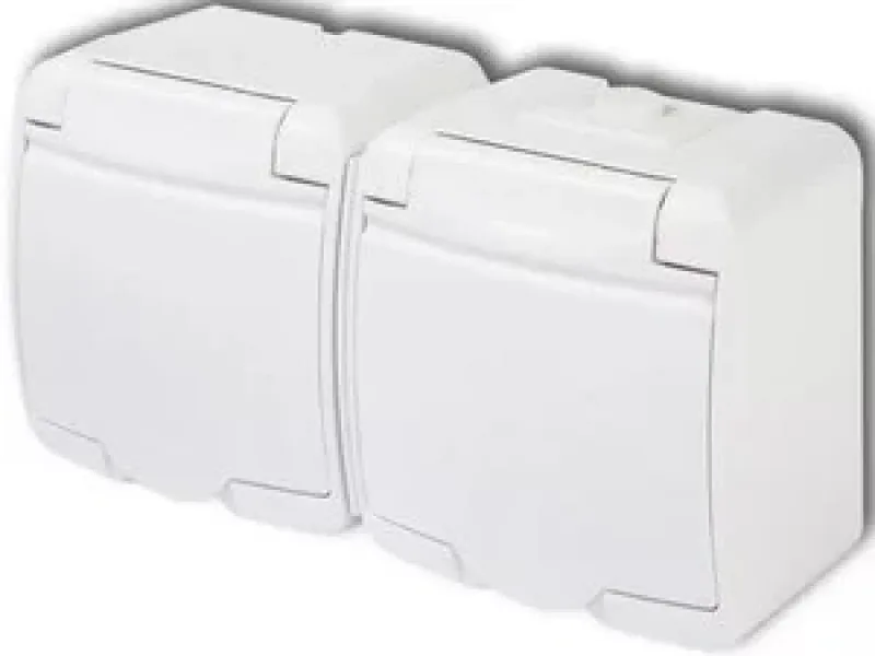 Falra szerelhető, nedvességálló dugaszolóaljzat, 2-es - GHE-2s