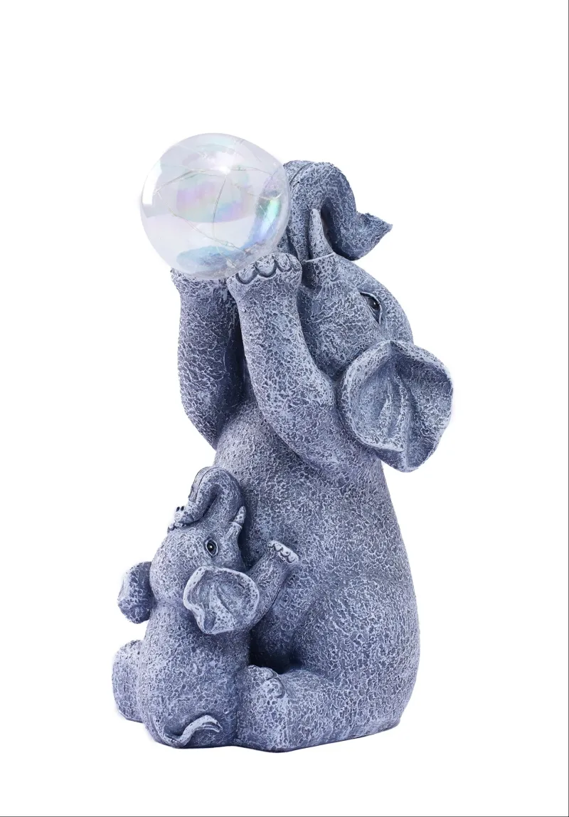 Entac Kerti Szolár Lámpa Kis Elefánt Anyukájával 228mm, 8db WW SMD LED