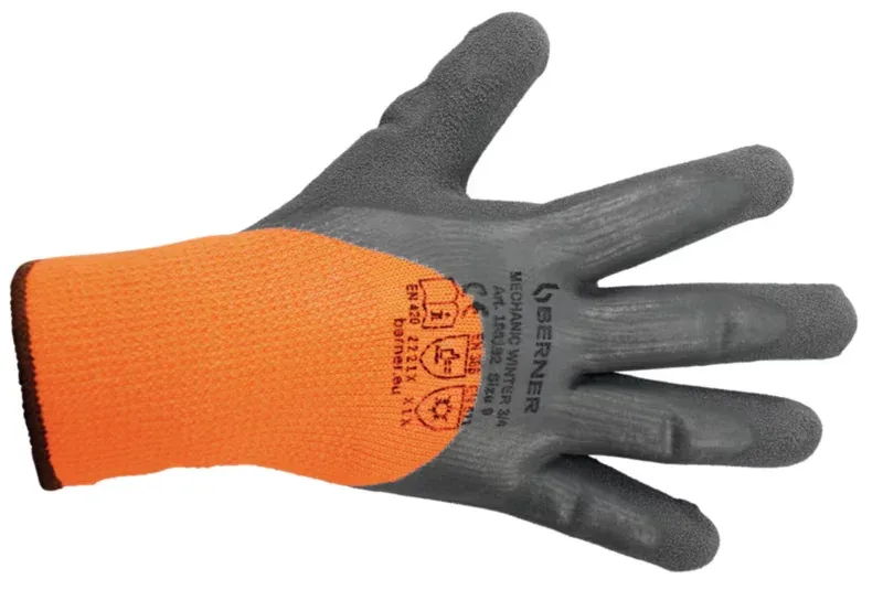 3/4-es téli gépészkesztyű EN 420, EN 388, EN 511, narancssárga (8-as méret) 208889