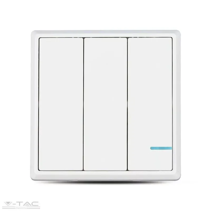 Fehér vezeték nélküli kapcsoló tripla - 8462