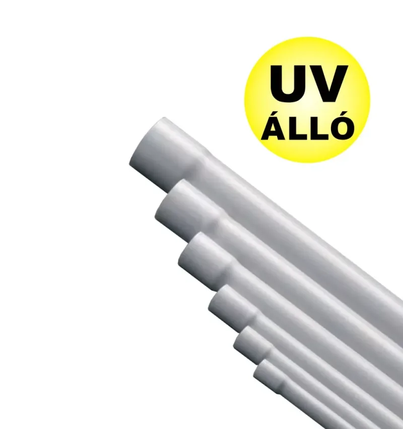 MŰ-II 25 merevfalú UV álló védőcső tágított véggel PVC 750N UV álló önkioltó 960°C RAL7035