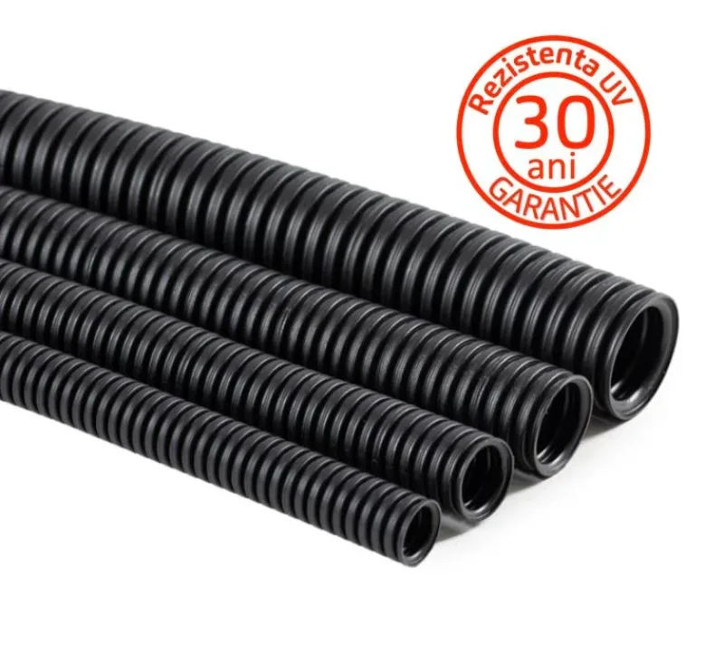 750N fekete gégecső, 40 mm, 50 m, behúzószál, UV álló