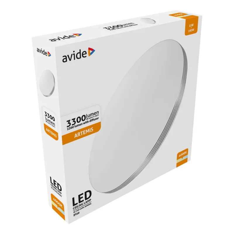 LED Mennyezeti Lámpa Artemis 22W 380*70mm NW 4000K 100lm/W -  ACLO38NW-22W-ART