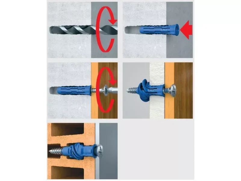 Tipli Rawlplug nagyteljesítményű univerzális nylon kék 10x50