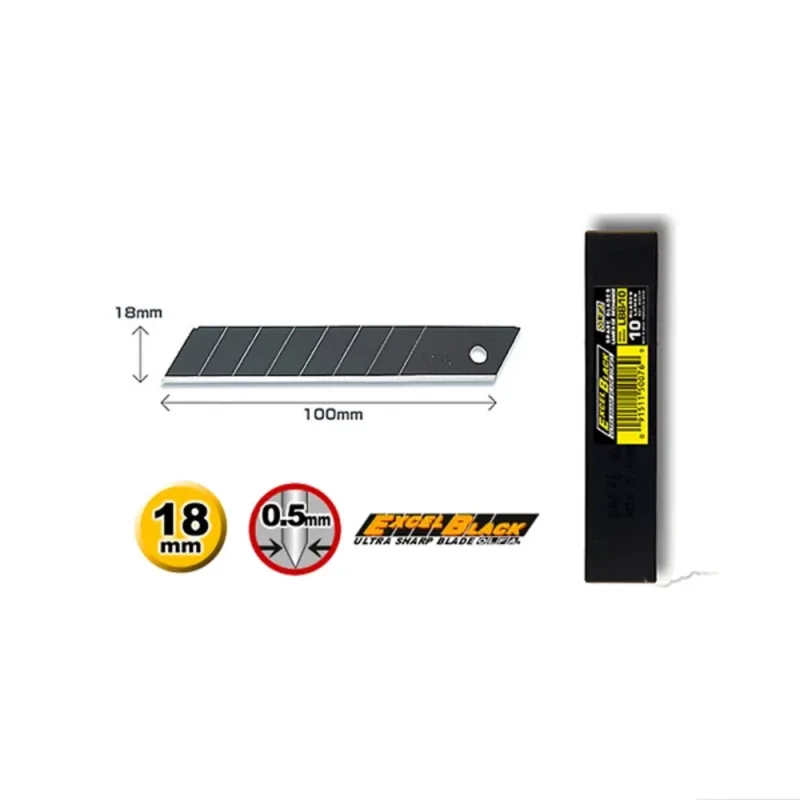 OLFA LBB-10 - 18mm-es keskenyebb élszögű edzett tördelhető penge 10db